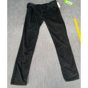 Ksubi Slim Fit Jeans Mens 36x33 Black Denim 5-Pockets Straight Leg Button Fly
